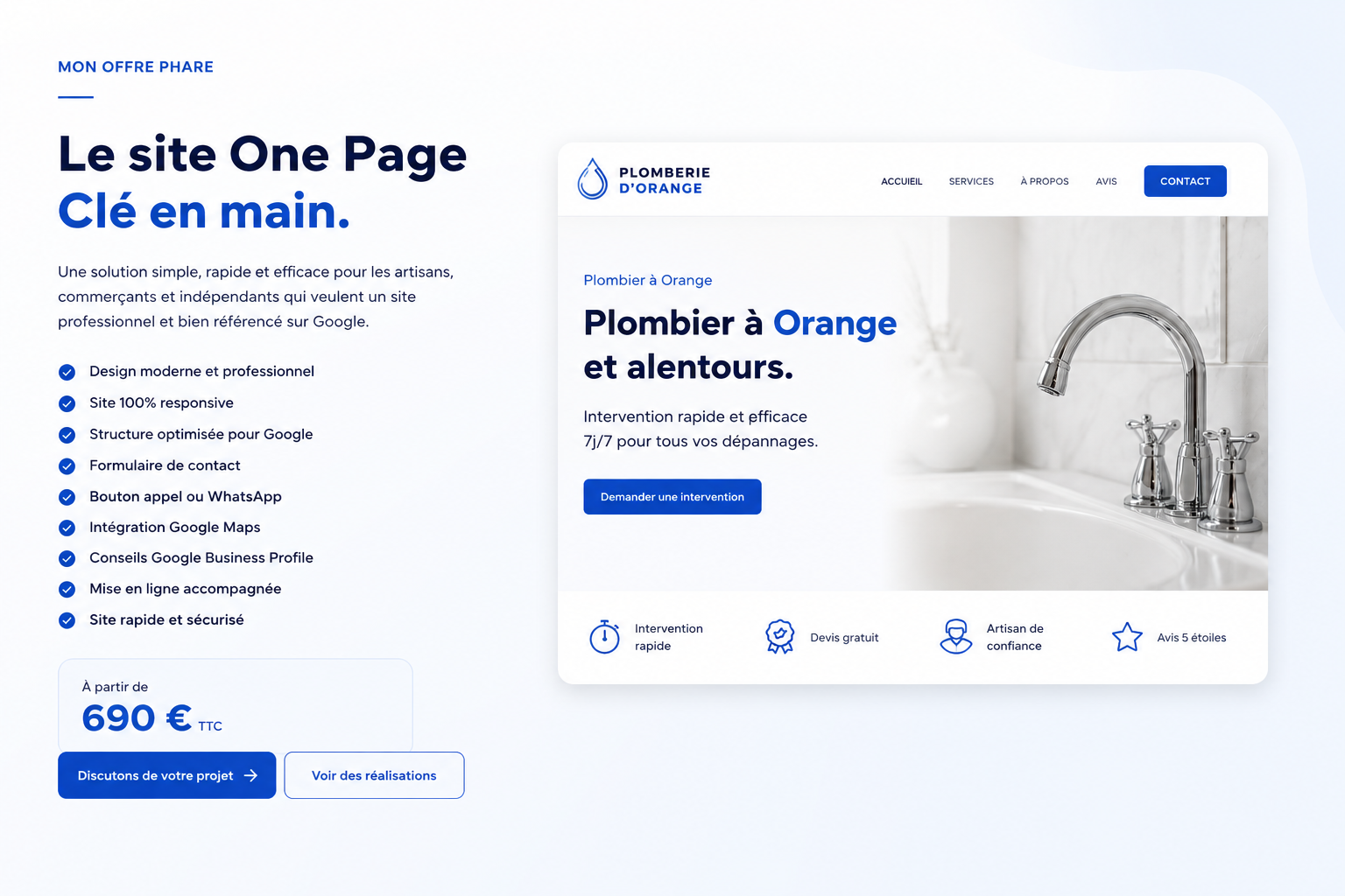 Exemple de site One Page HGWEB